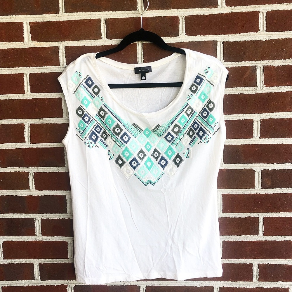 The Limited White Cap Sleeve Shirt Size Small